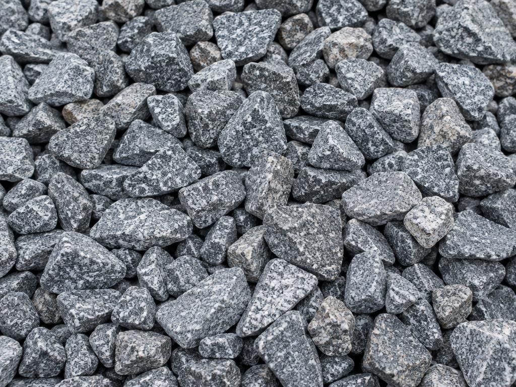 Clean angular No. 57 granite aggregate with a three-quarter-inch nominal size