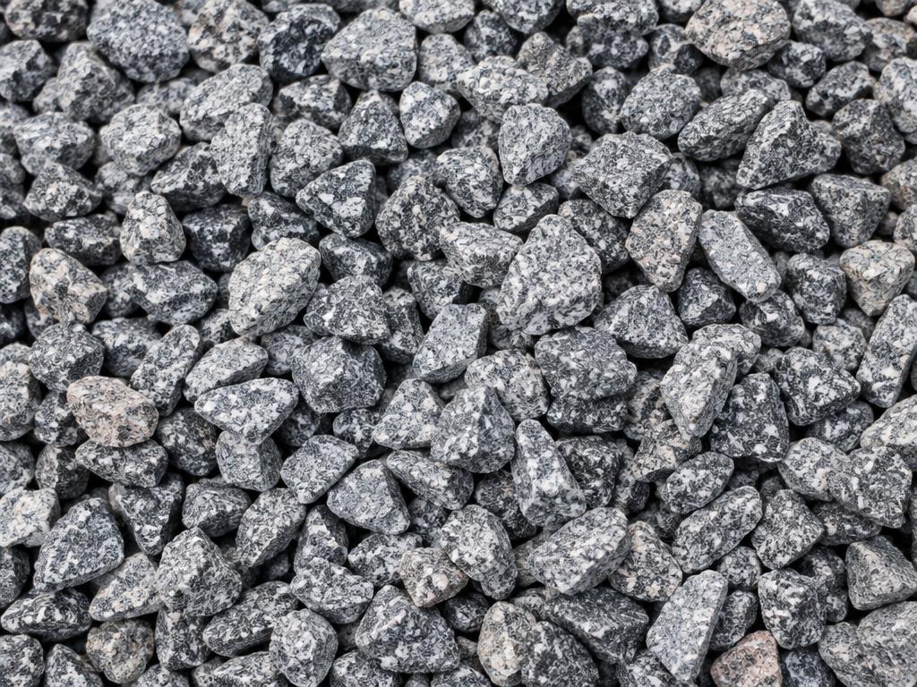 Small clean No. 789 granite aggregate graded from one-quarter to one-half inch